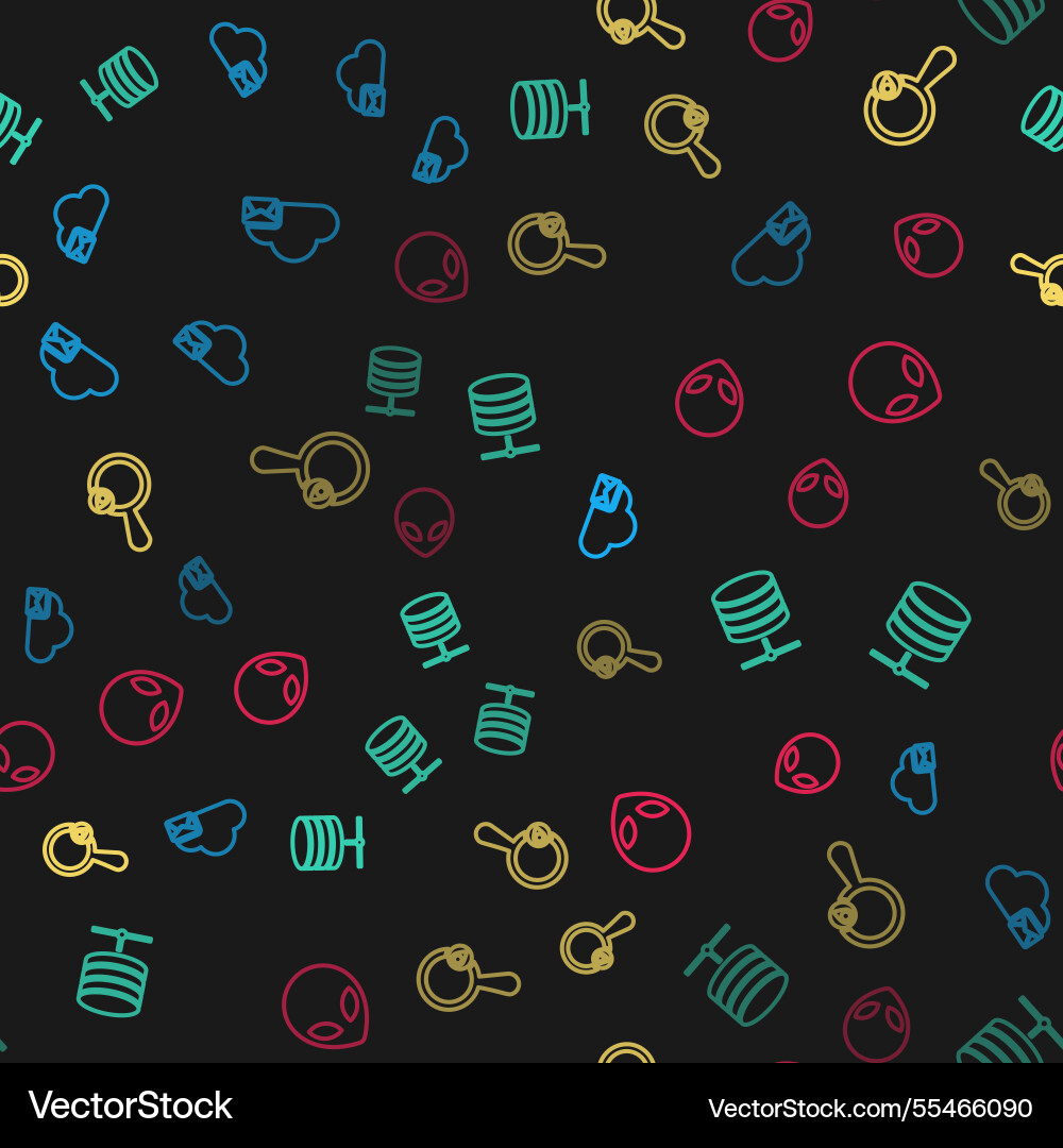 Set line cloud mail server data web Set line cloud mail server data web vector image