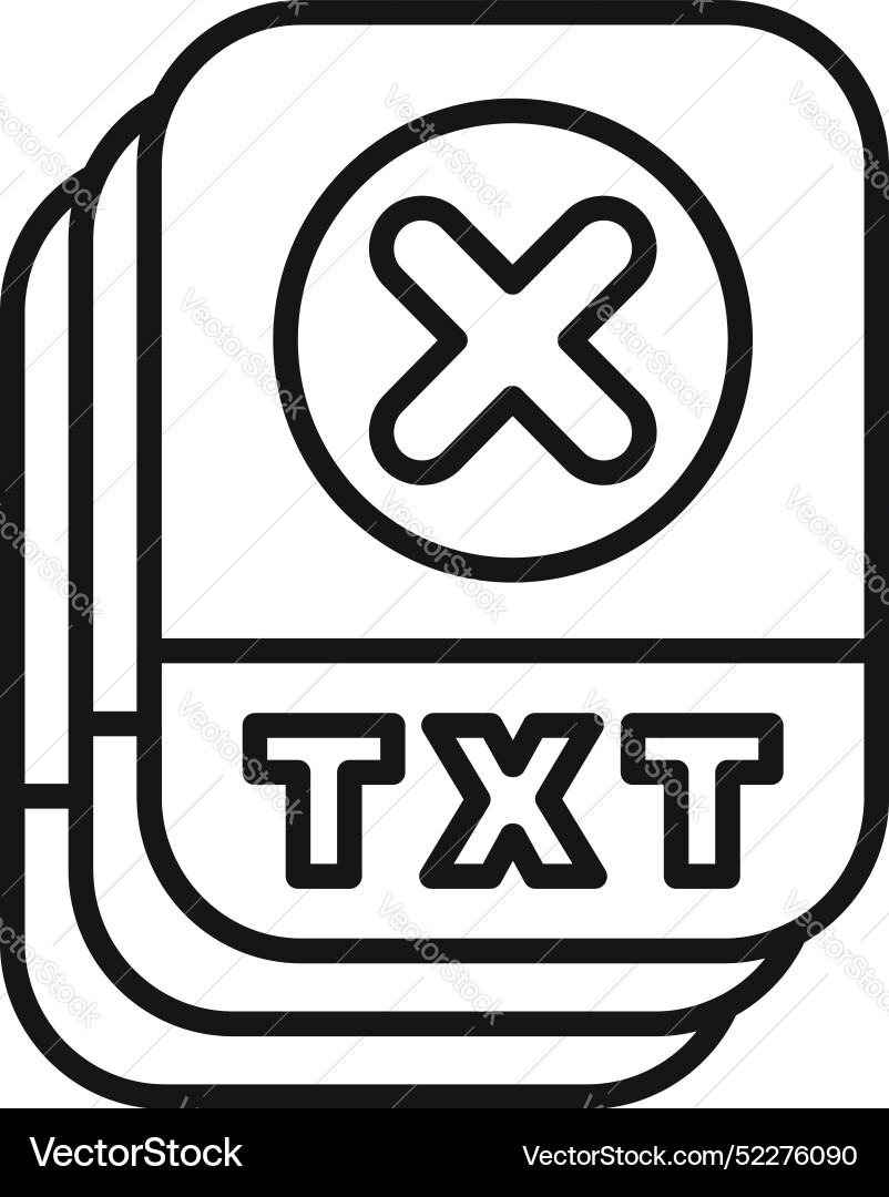 Stack of txt files is showing a delete cross Stack of txt files is showing a delete cross vector image