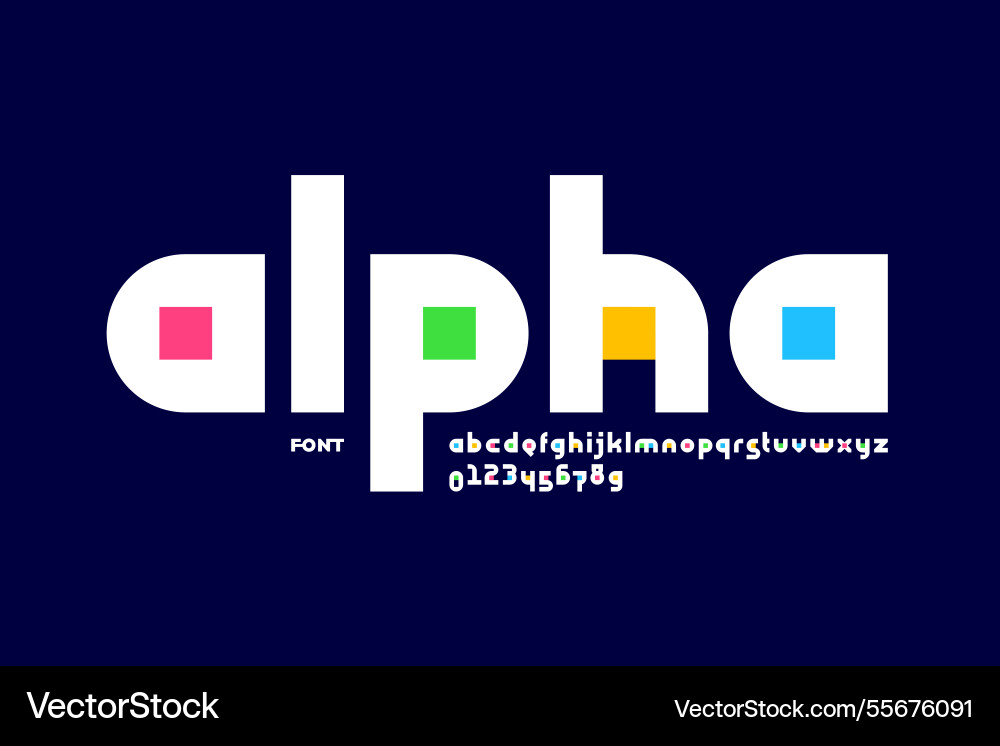 Abc digital style font design Royalty Free Vector Image