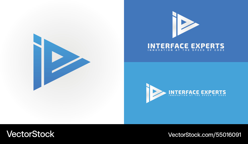 Dynamic logo design features the initials ie Vector Image