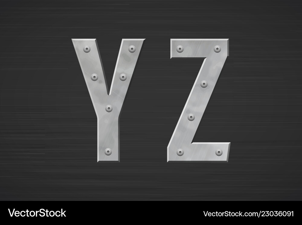 Metal Letter with Rivets Vector Image