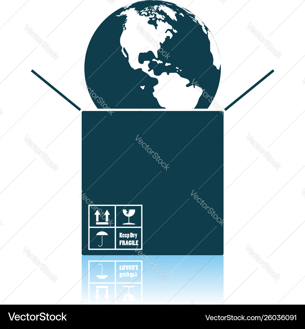 Planet in box Planet in box Vector Image