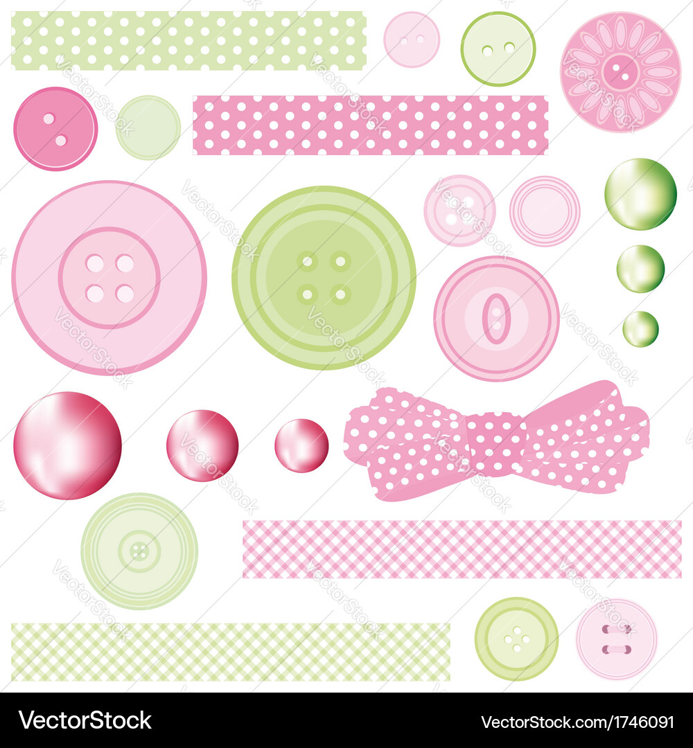 Set of elements for design buttons and pearls Vector Image