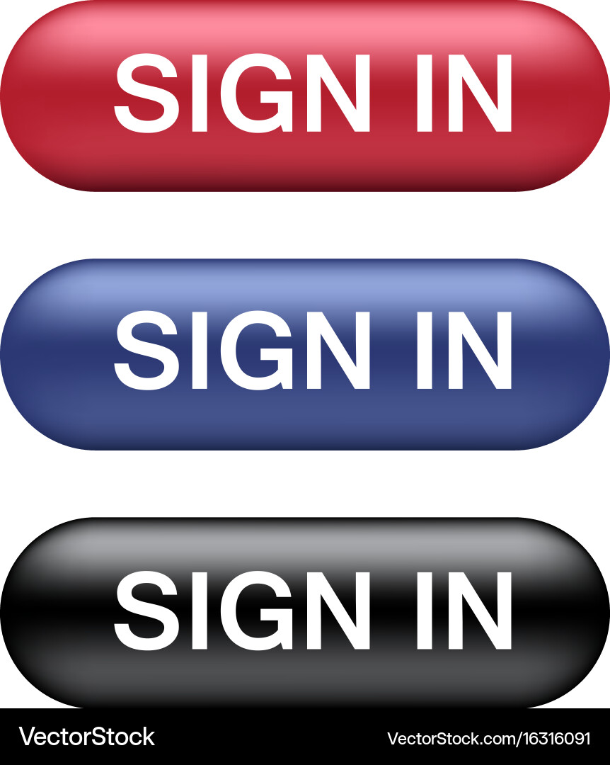 Sign in buttons collection vector image