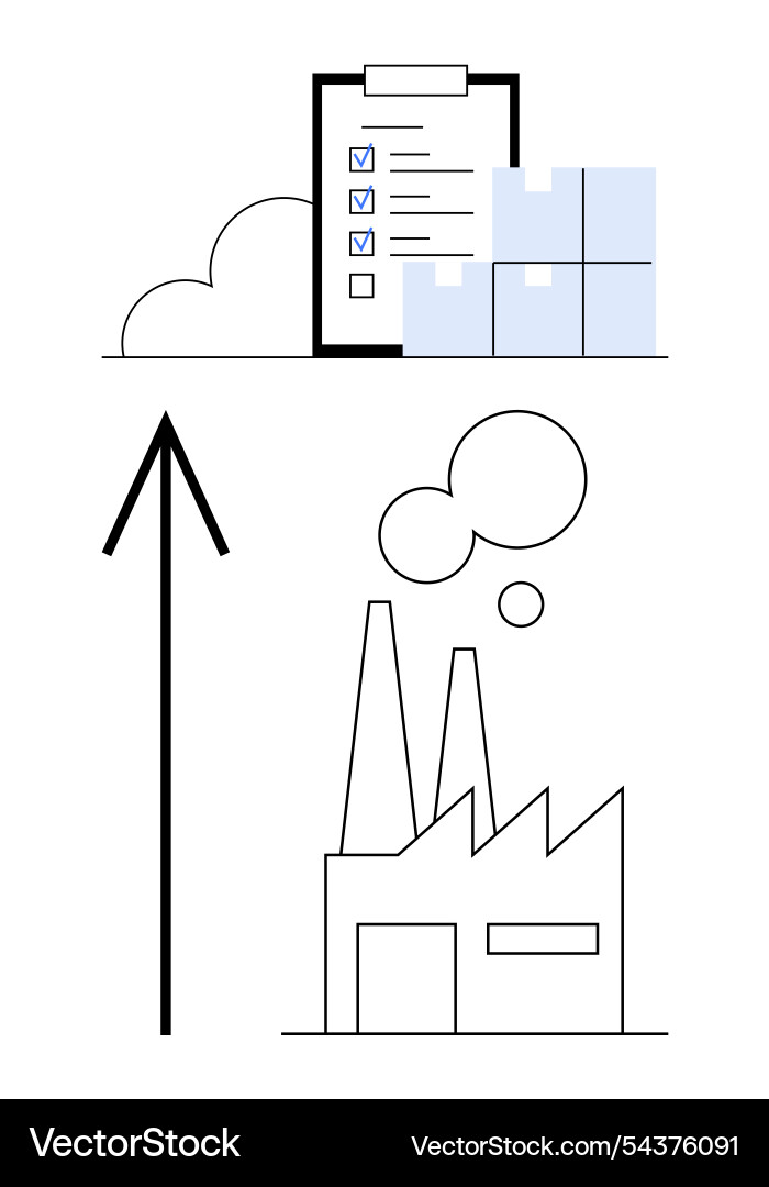 Supply chain workflow checklist stacked boxes Vector Image