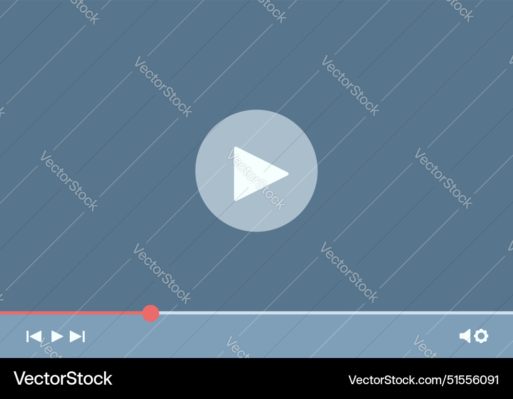 Video player is showing a streaming bar and play Video player is showing a streaming bar and play vector image