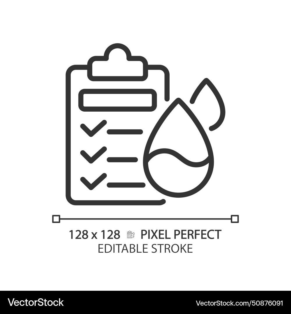 Water quality testing linear icon Water quality testing linear icon vector image