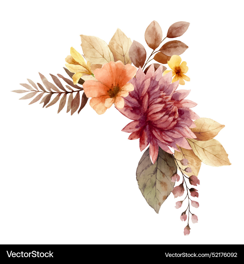 Autumn floral clipart fall Royalty Free Vector Image
