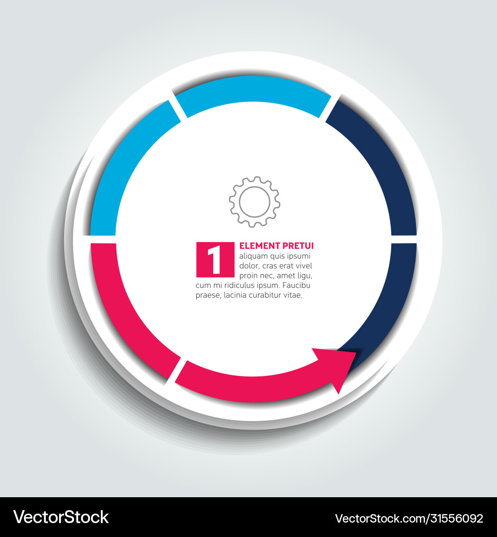 Connected arrow circle infographic element Connected arrow circle infographic element vector image