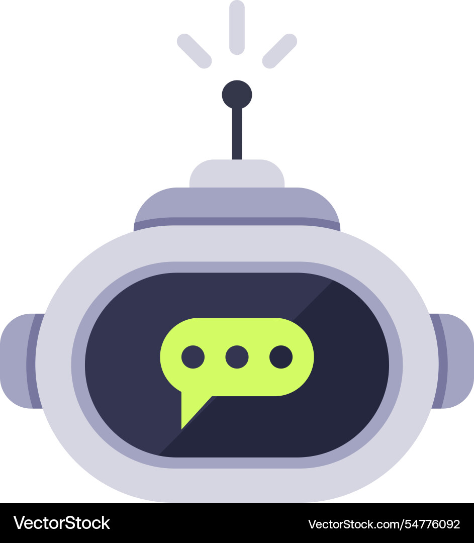 Cute chatbot sending messages representing Cute chatbot sending messages representing Vector Image