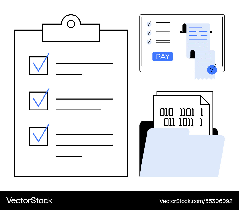 Digital checklist and document management Digital checklist and document management vector image
