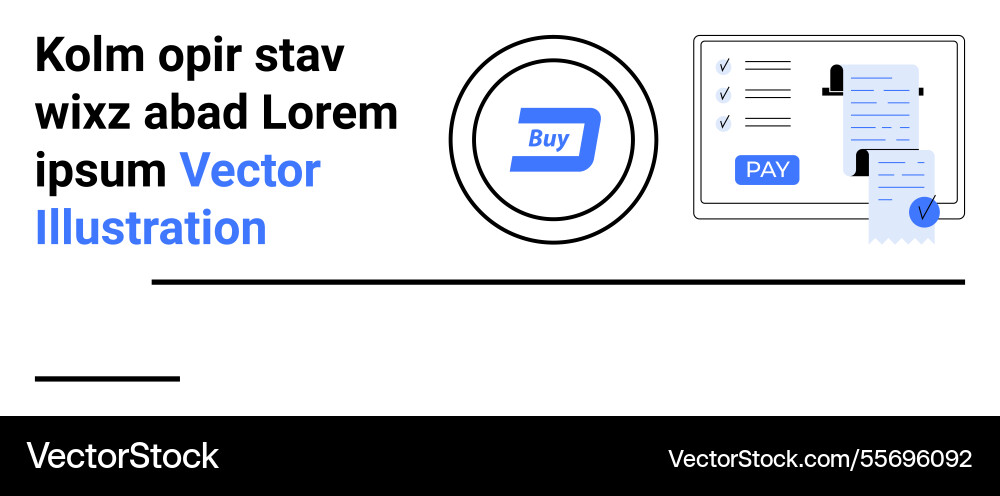 Digital payment process with buy button Digital payment process with buy button vector image