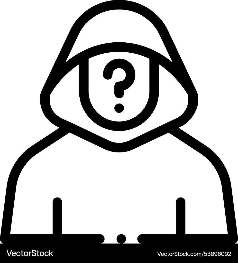 Hacker icon thin linear style design isolated Hacker icon thin linear style design isolated vector image