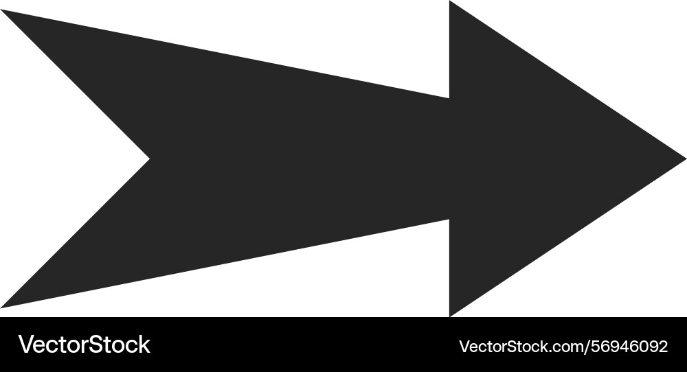 Simple flat design of a dark gray arrow pointing Vector Image