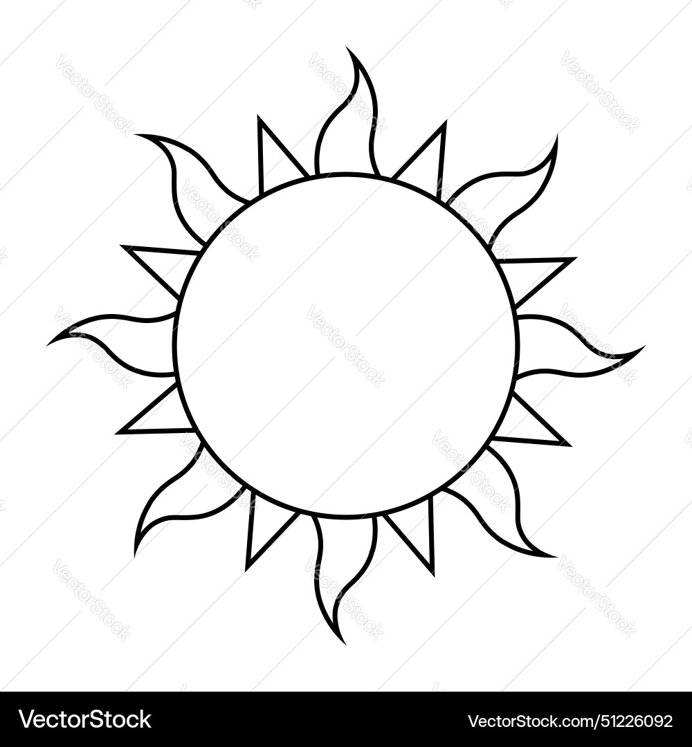 Sun black and white isolated Sun black and white isolated vector image