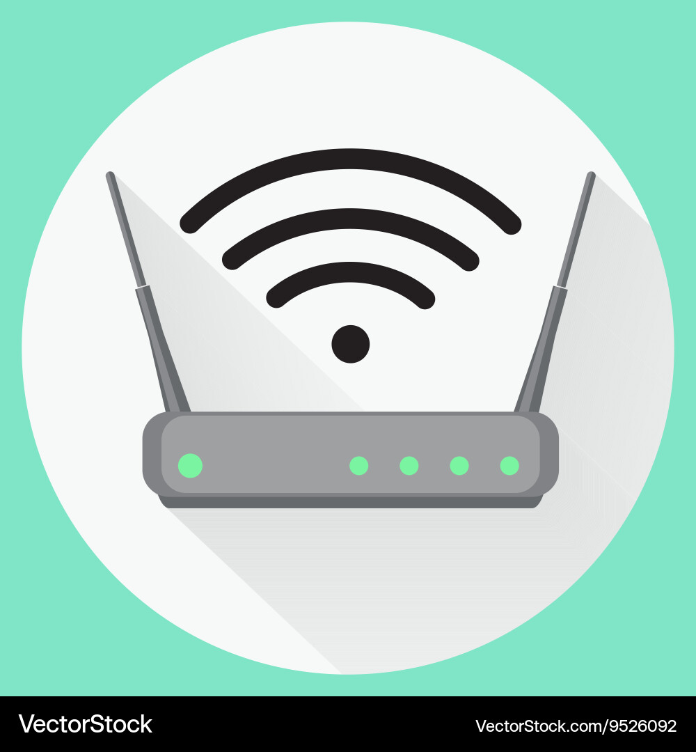 Wi fi wireless router web icon in flat style Vector Image