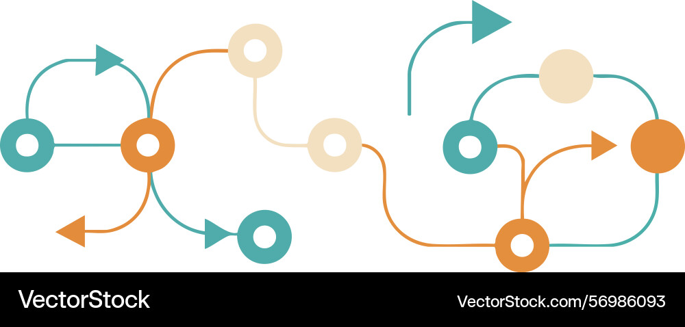 Abstract flowchart with connected arrows Vector Image