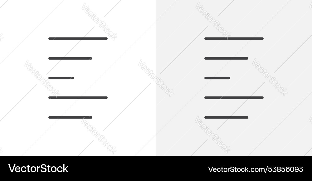 Align left icon set Vector Image