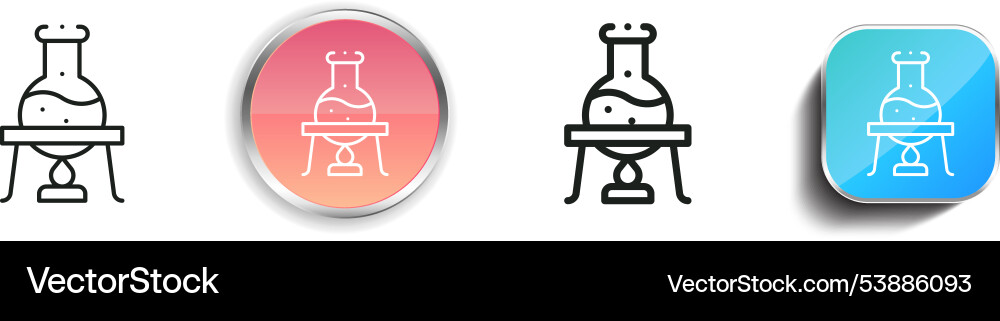 Experiment icon thin linear regular and button Vector Image