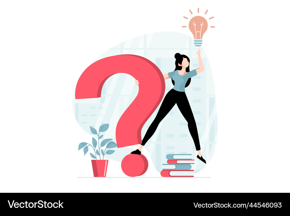Finding solution concept with people scene in flat Finding solution concept with people scene in flat vector image