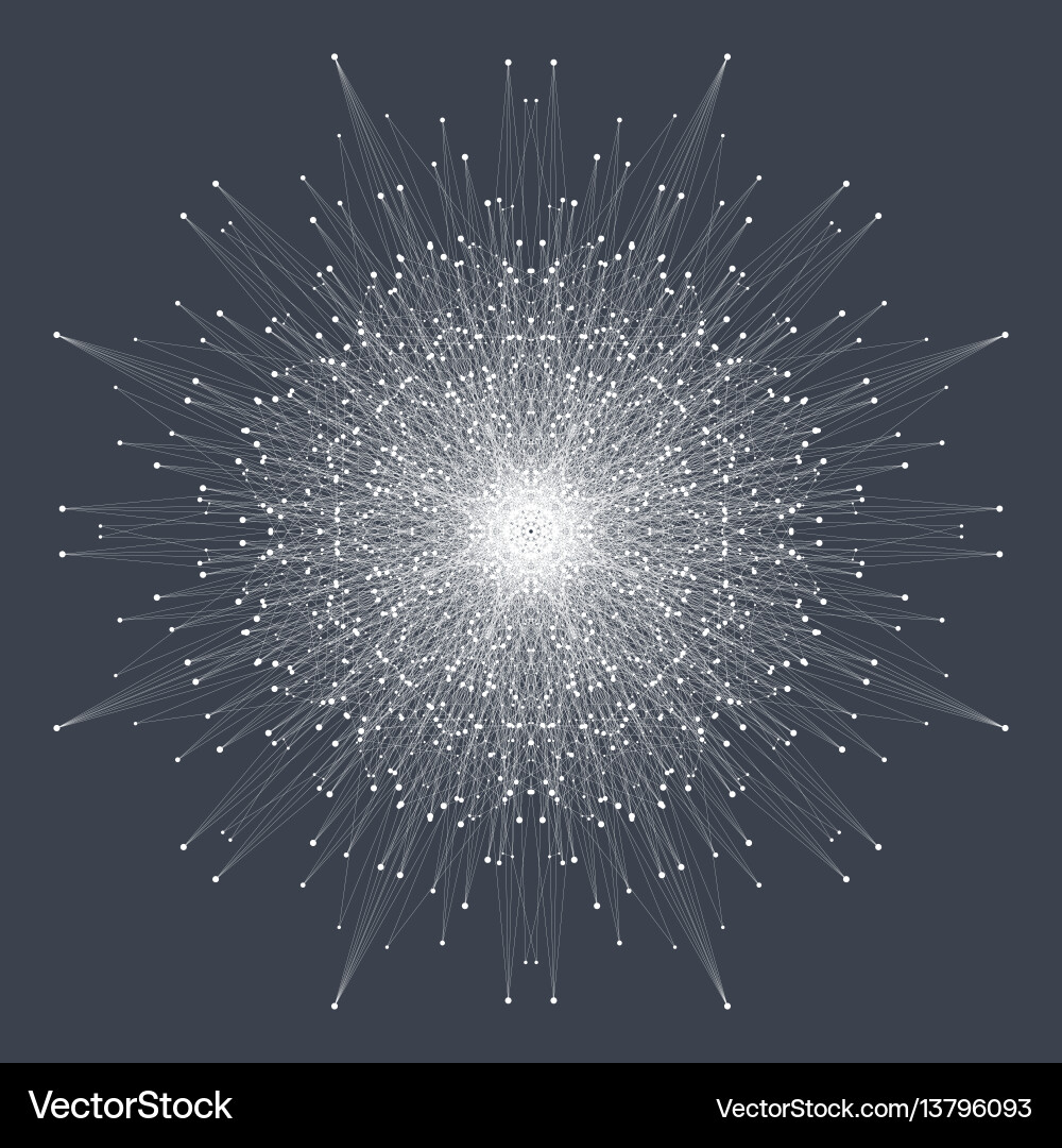 Fractal element with connected lines and dots big Fractal element with connected lines and dots big vector image