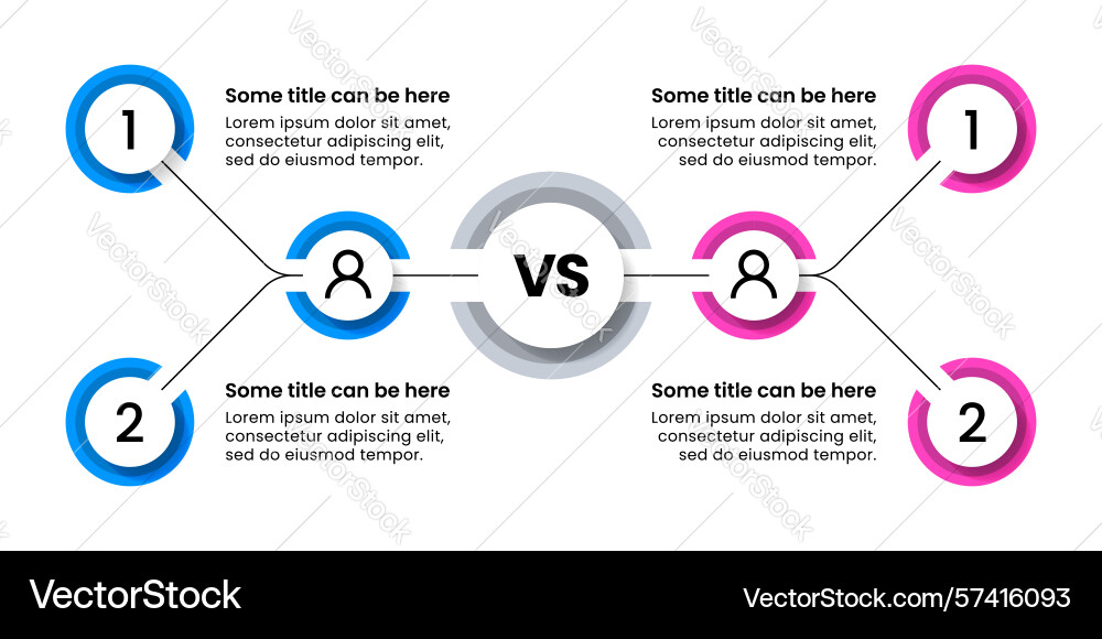 Infographic template versus concept with 2 Vector Image