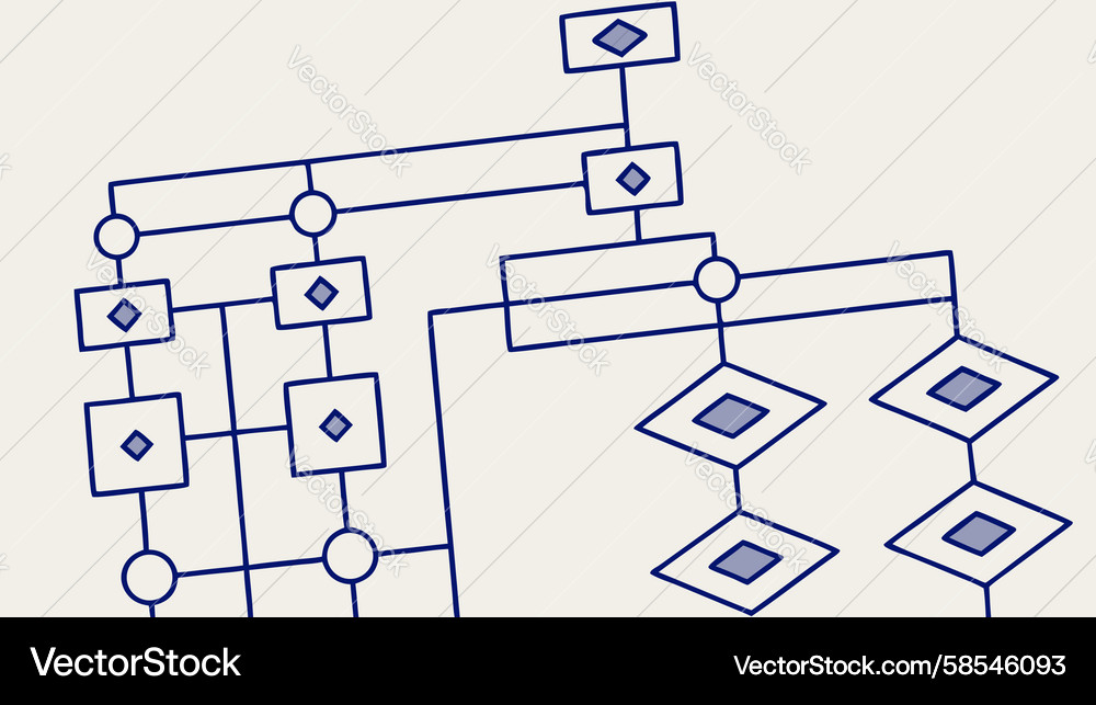 Intricate Process Flowchart Diagram Vector Image