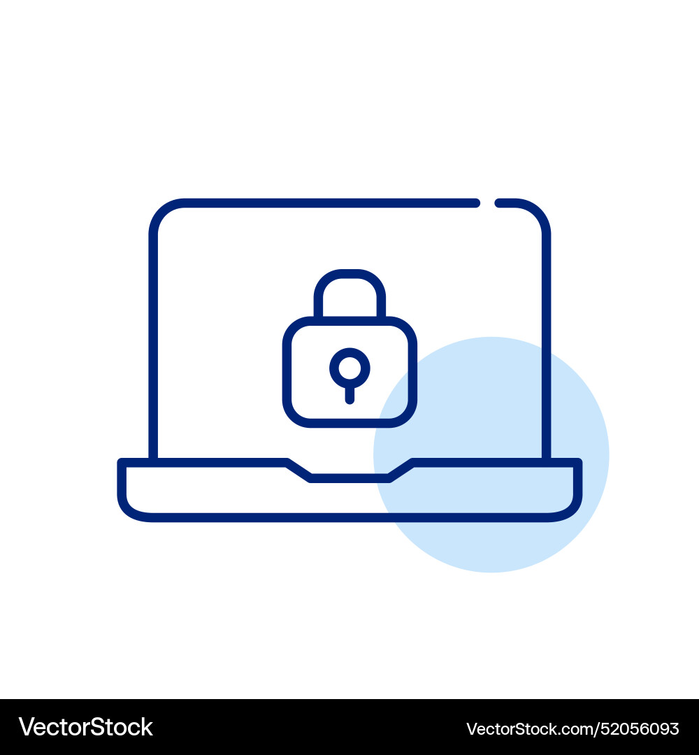 Laptop and lock safe computer account access Laptop and lock safe computer account access vector image