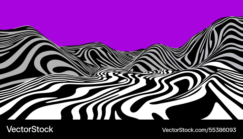 Schwarze und weiße trippy wavy Oberfläche abstrakt Schwarze und weiße trippy wavy Oberfläche abstrakt vektorbild