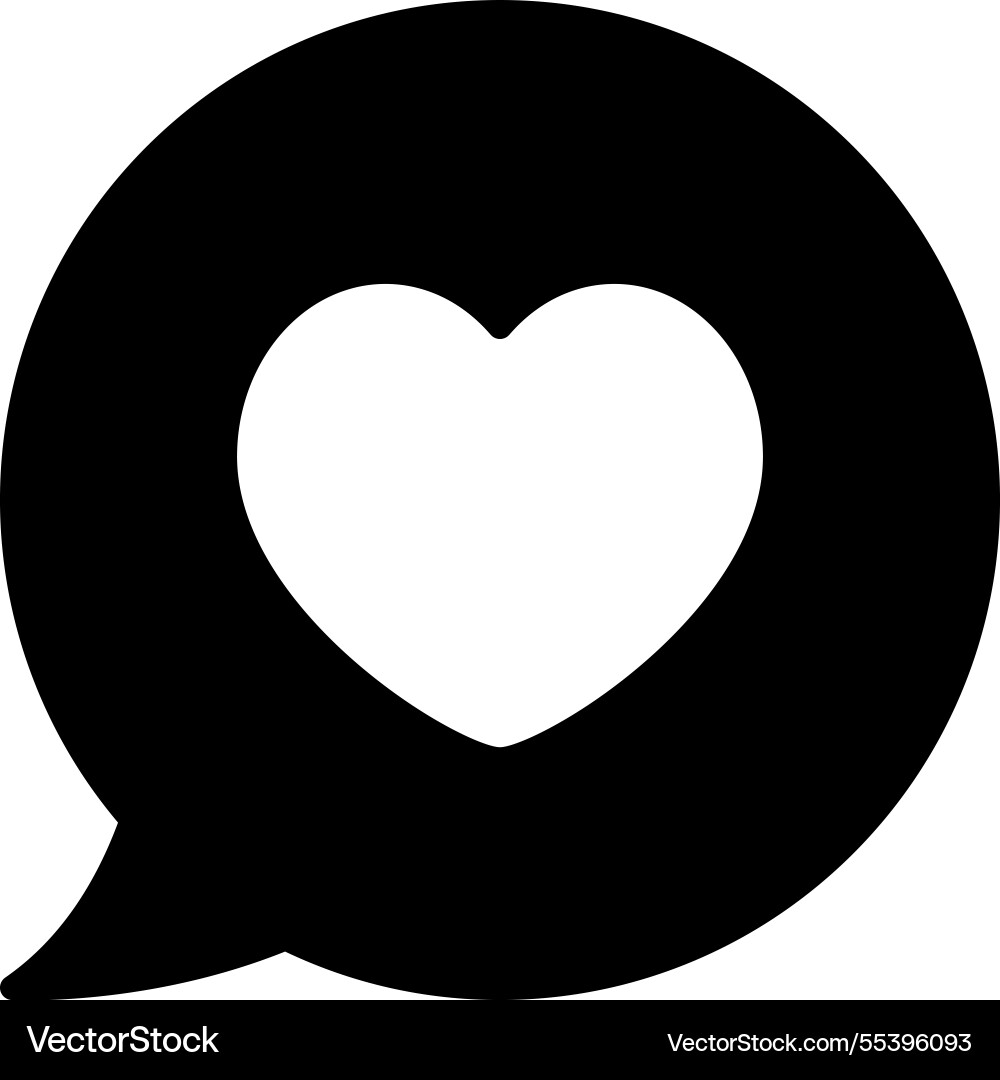 Speech bubble with heart shape vector image