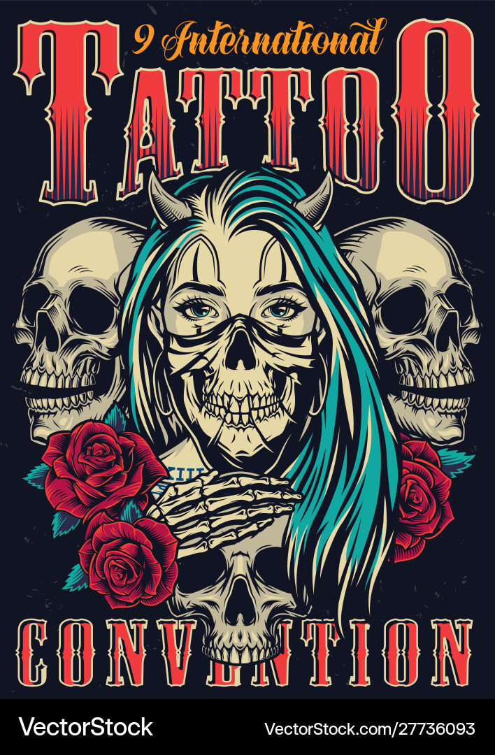 Tattoo Fest Chicano Poster Vector Image