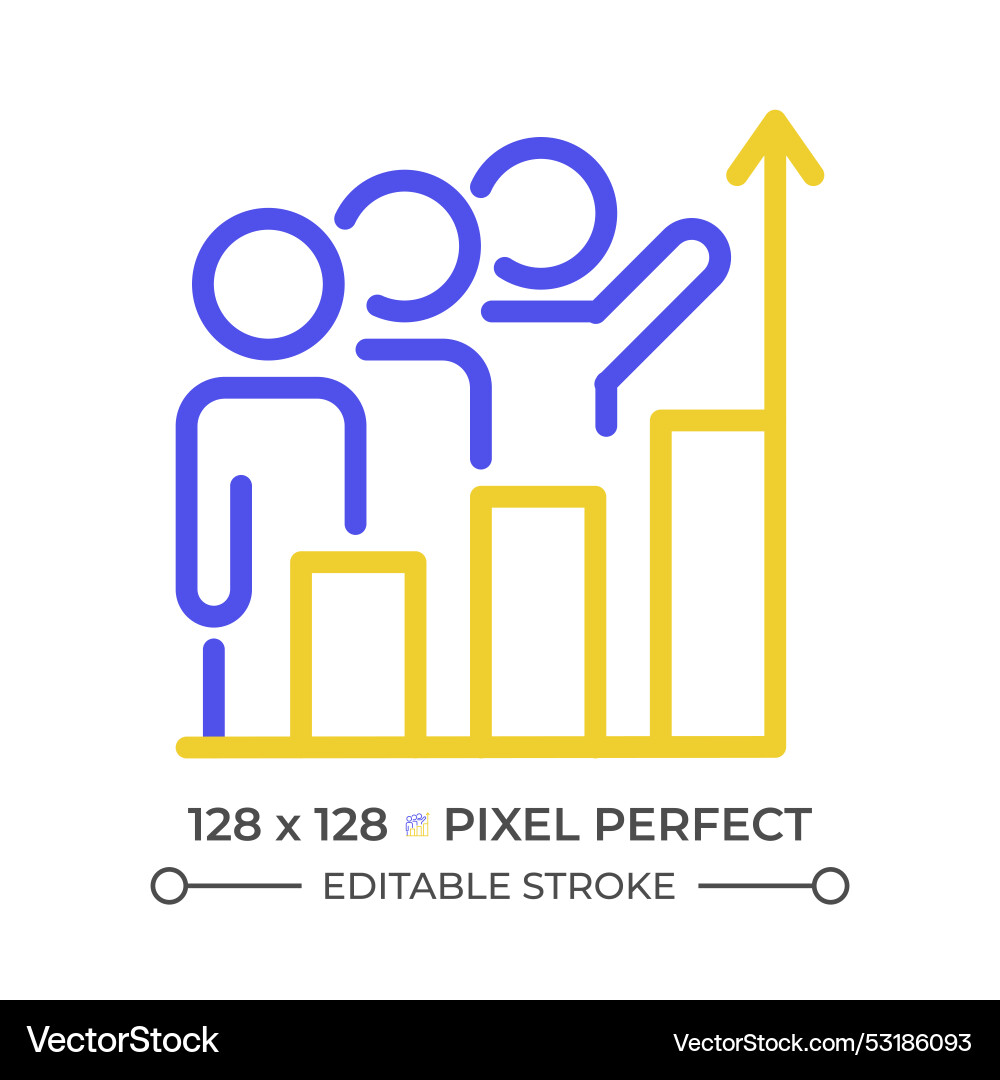 Teamwork development two color line icon Teamwork development two color line icon vector image
