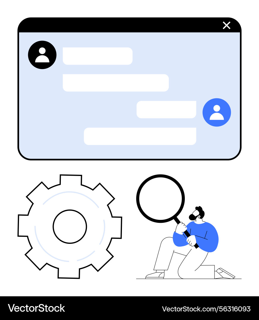User Interface Analysis & Settings vector image