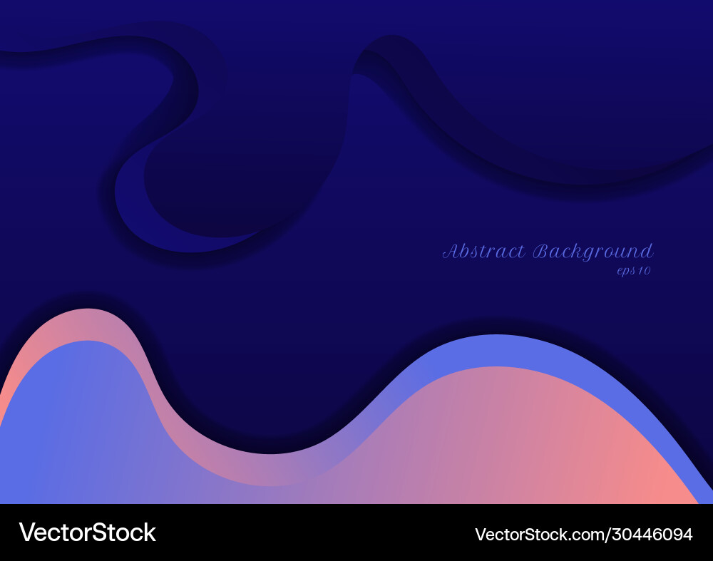 Abstract blue and pink wave shape background vector image