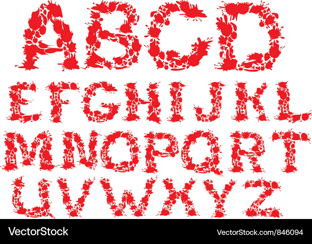 Alphabet - blots Buchstaben Vektorbild