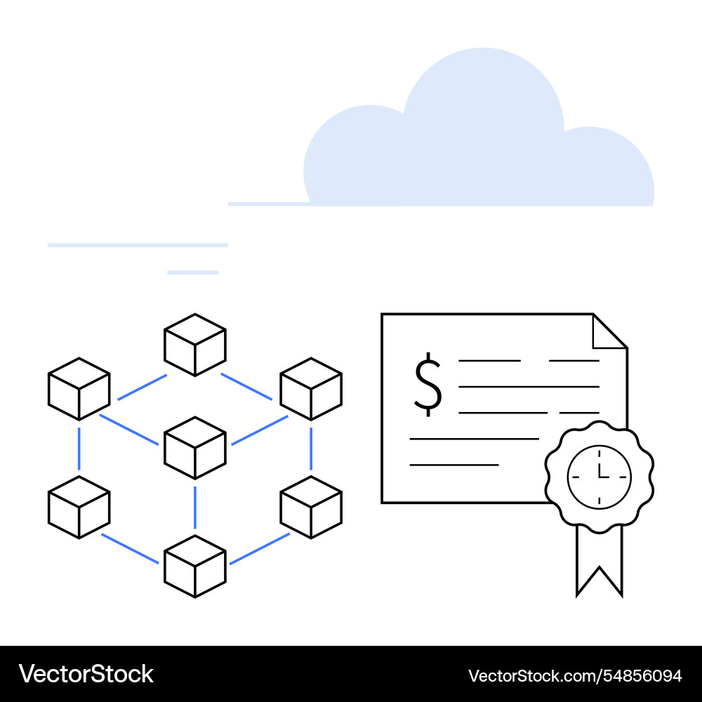 Blockchain connecting network nodes next Blockchain connecting network nodes next vector image