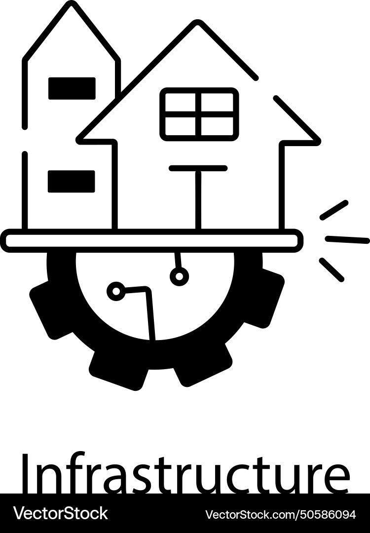 Data networking linear icon vector image