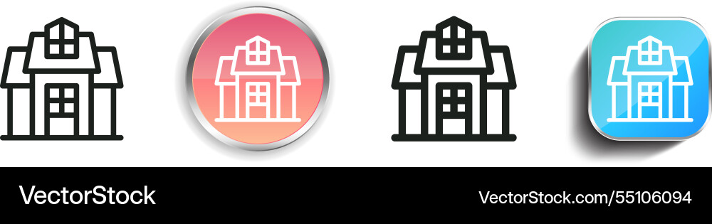 House icon thin linear regular and button style vector image