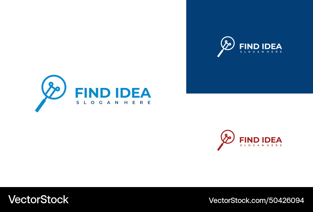 Minimalistic idea search icon with magnifying Minimalistic idea search icon with magnifying vector image