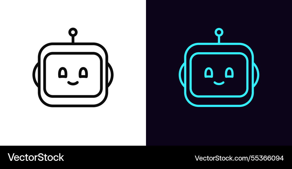 Outline chat bot icon with editable stroke robot Outline chat bot icon with editable stroke robot vector image