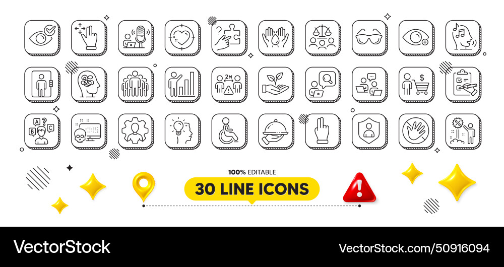 Social distance search puzzle and group line Social distance search puzzle and group line vector image