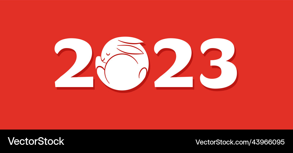 Chinese new year 2023 of the rabbit vector image