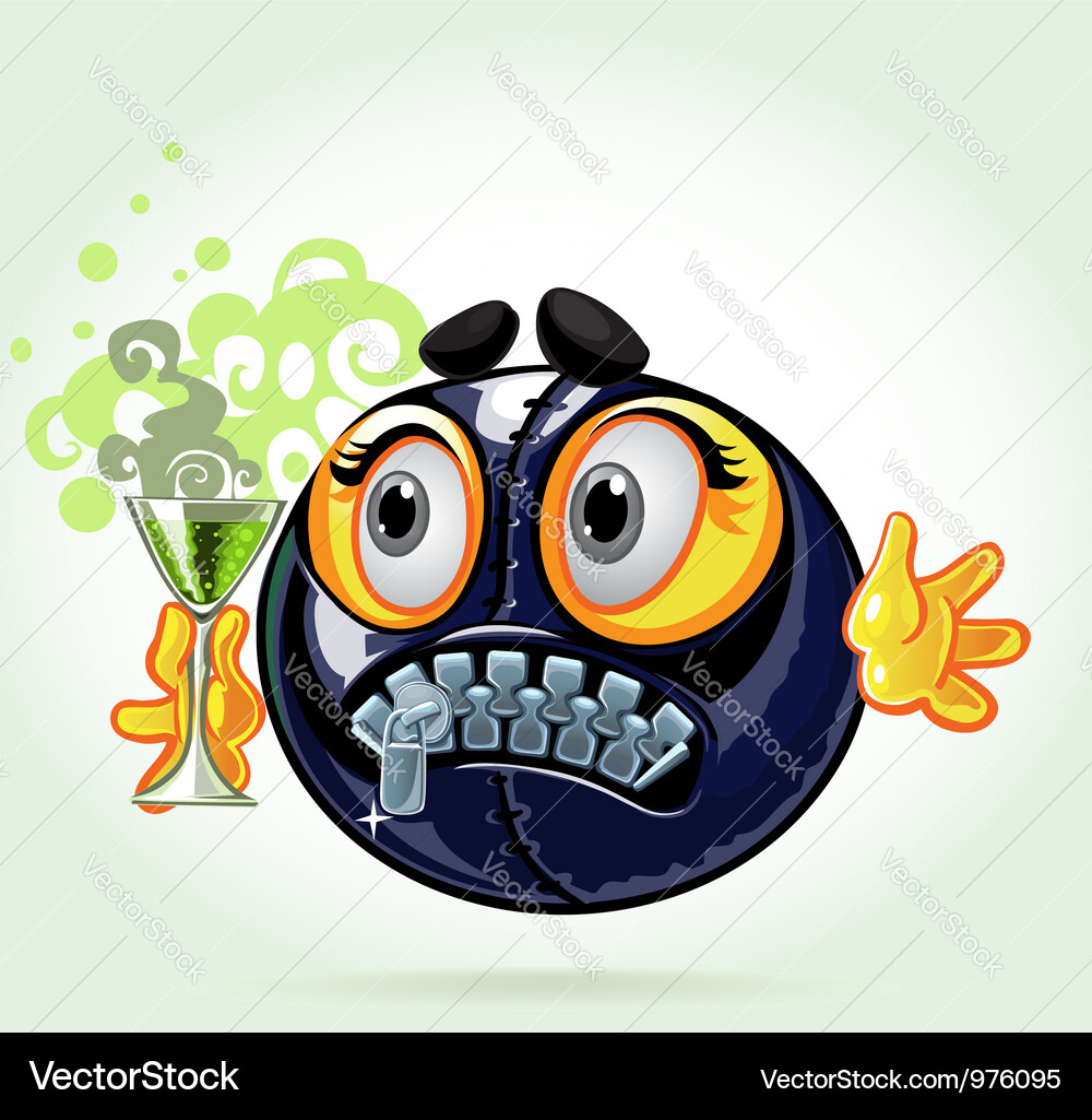 Confused Character with Drink Vector Image