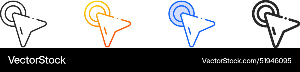 Double click iconthin linear gradient blue stroke Vector Image