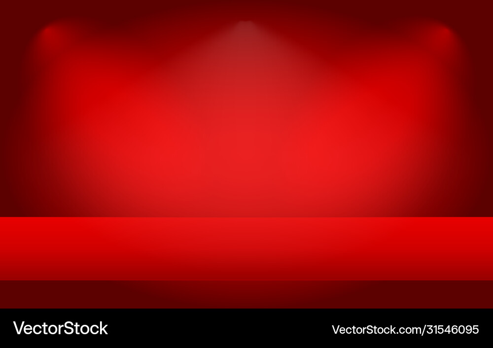 Empty red abstract mock up 3d stage studio Empty red abstract mock up 3d stage studio vector image