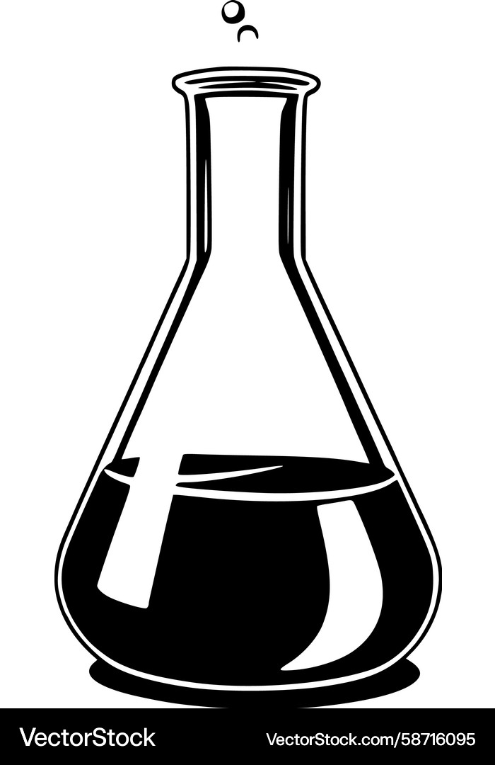 Flask with Bubbles Vector Image