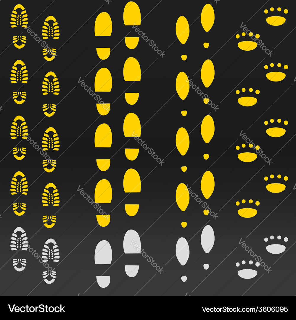 Footprints on a Road Royalty Free Vector Image