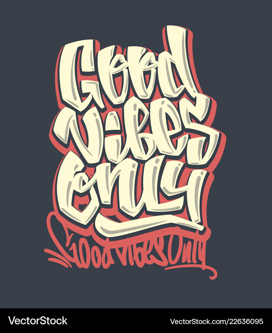 Handwritten Good Vibes Print vector image