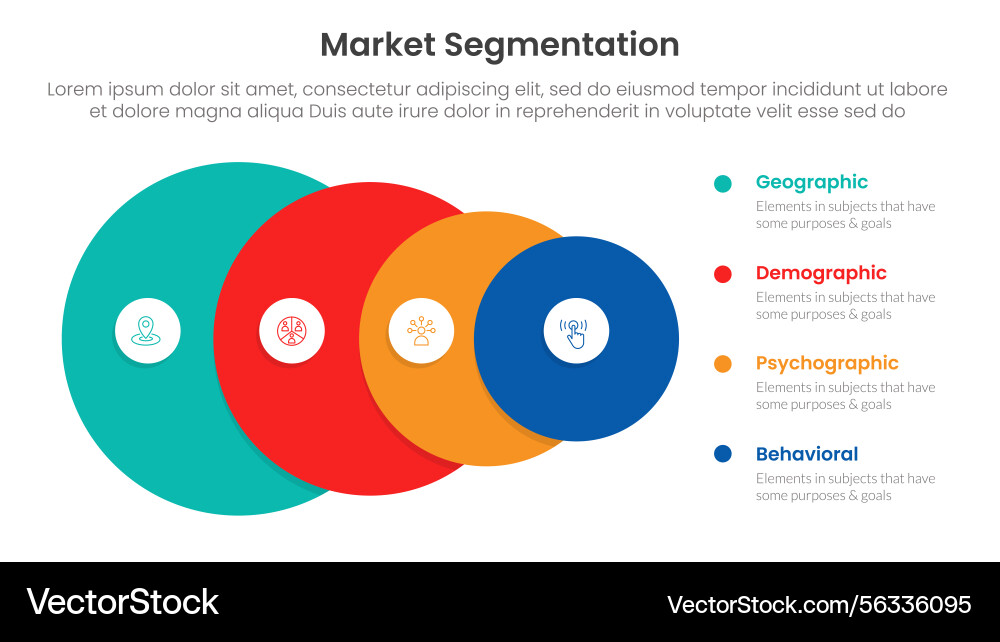 Market segmentation framework analysis Vector Image