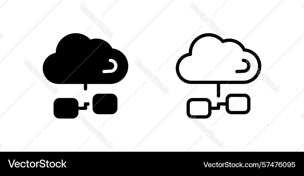 Minimal icons for cloud computing data storage Minimal icons for cloud computing data storage vector image